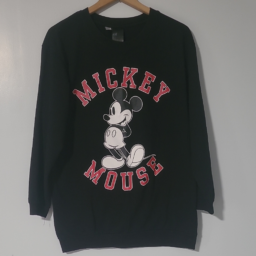Ptp 22 .length28 .sleeve 21 Disney Black Crewneck Mickey Mouse Sweater